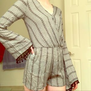 B&W Triangle Print Summer Romper